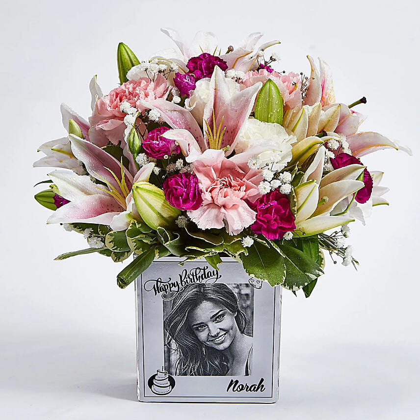 Personalised Vase Birthday Flowers: Gifts for Friend
