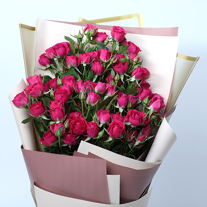 Online Dark Pink Spray Roses Bouquet Gift Delivery in Bahrain - FNP