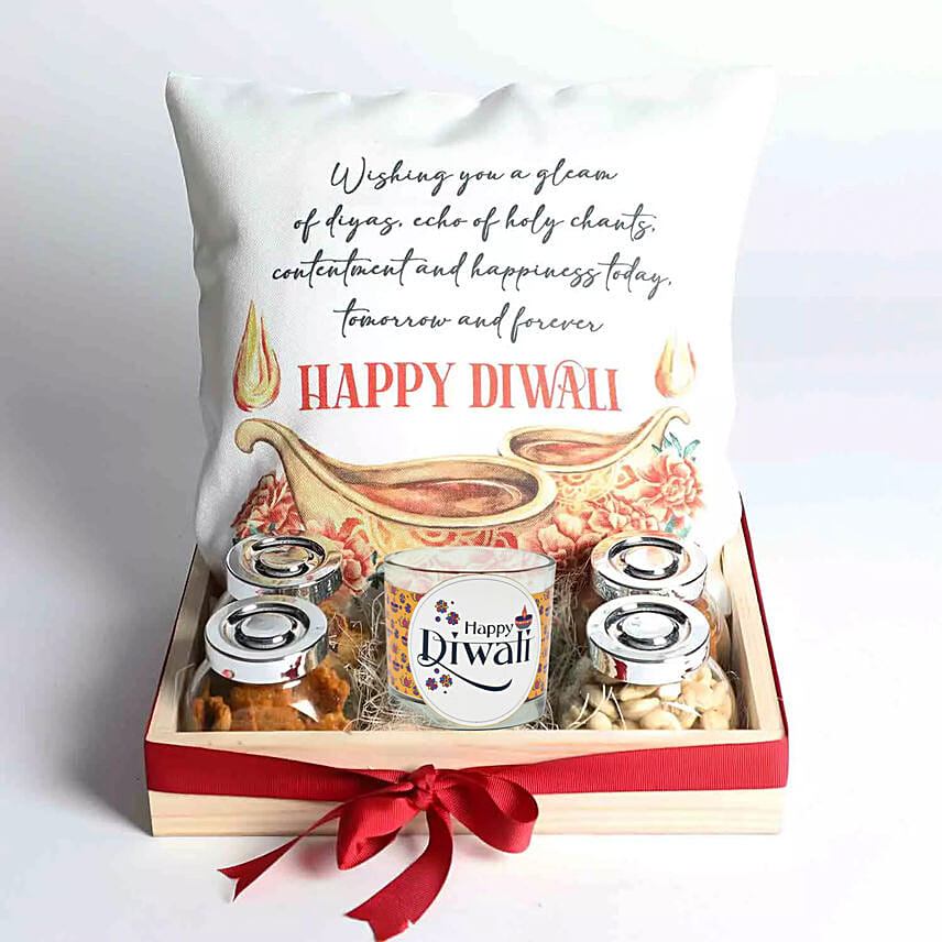 Online Diwali Gifts Hamper With Printed Cushion Gift Delivery in UAE